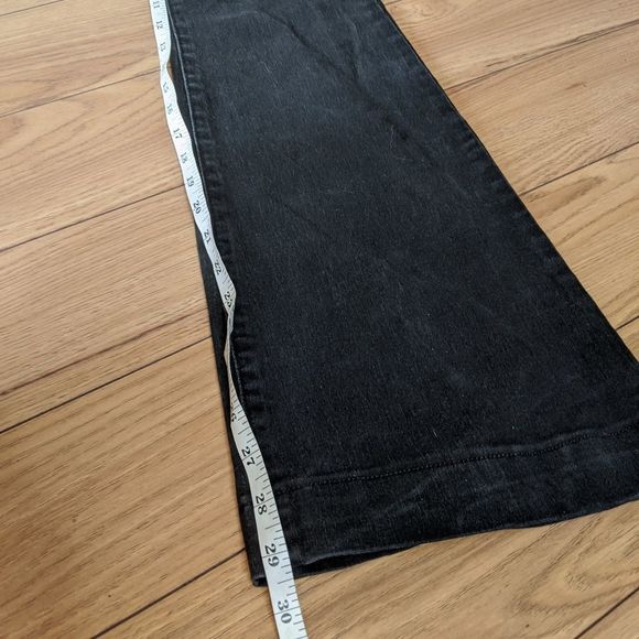 Free People black denim jeans with a slight flare - Picture 2 of 8